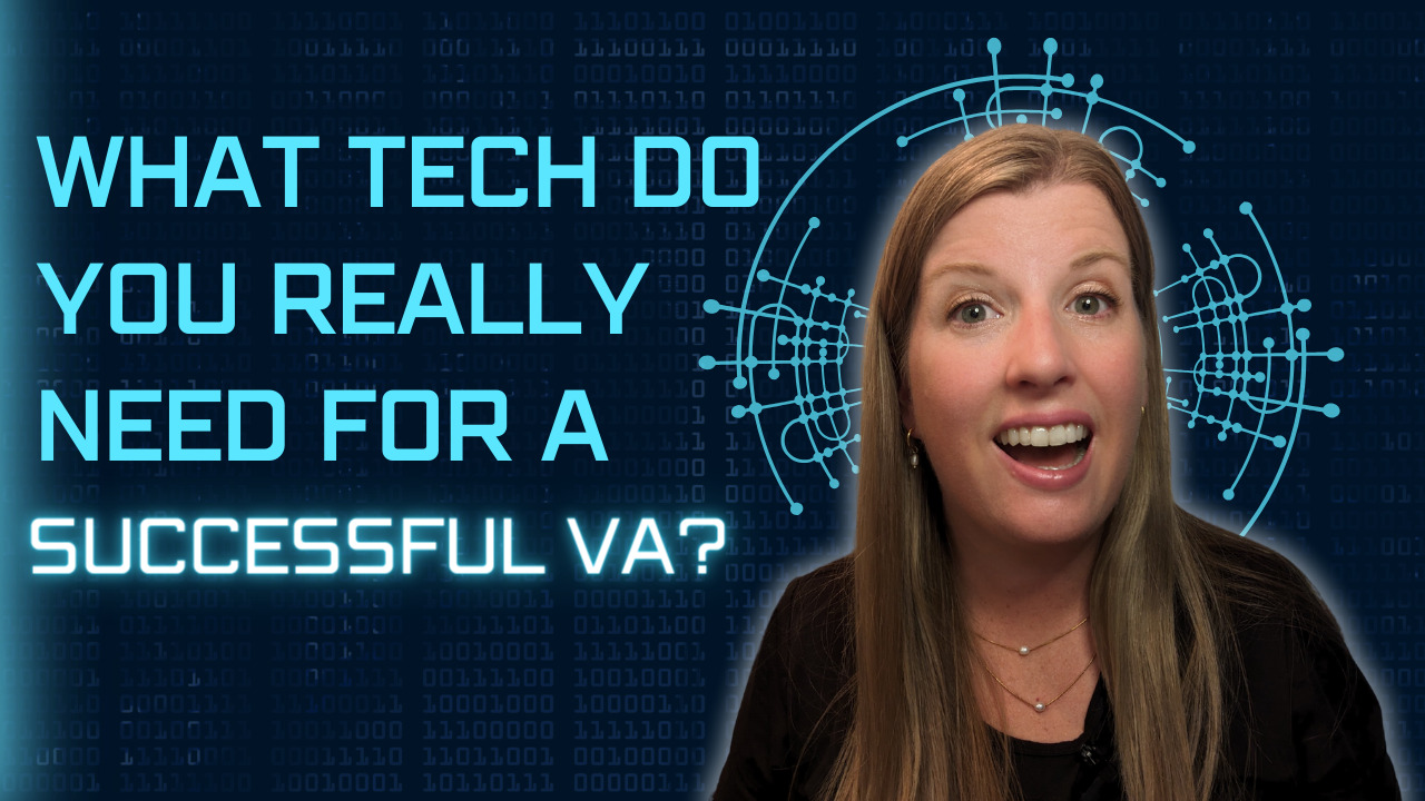 Woman explaining the essential technology needed for a successful virtual assistant.